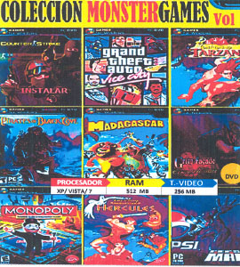 PC DVD - Counter striker - Vice city - Tarzan - Pirates of black cove - Madagascar - Colección Monster Game - Volumen-7